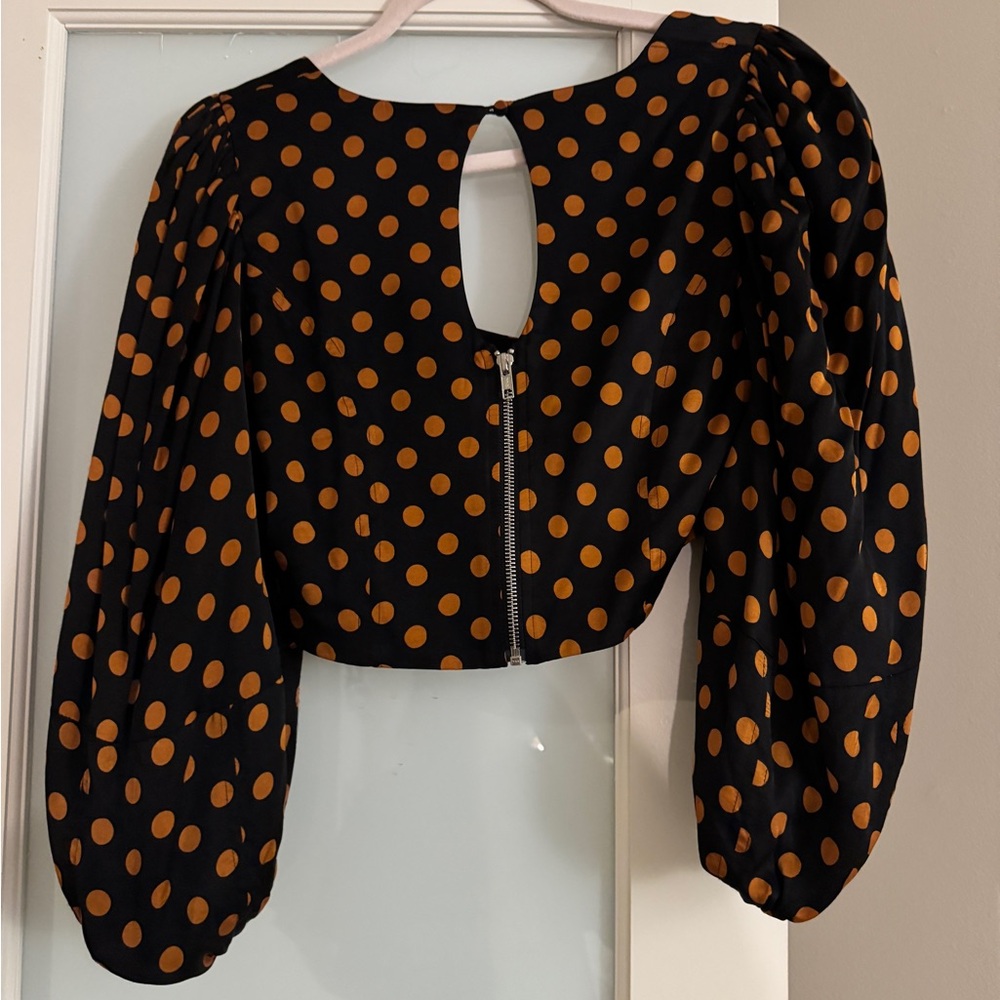 For Love & Lemons Polka Dot Balloon Sleeve Top - Picture 4 of 5